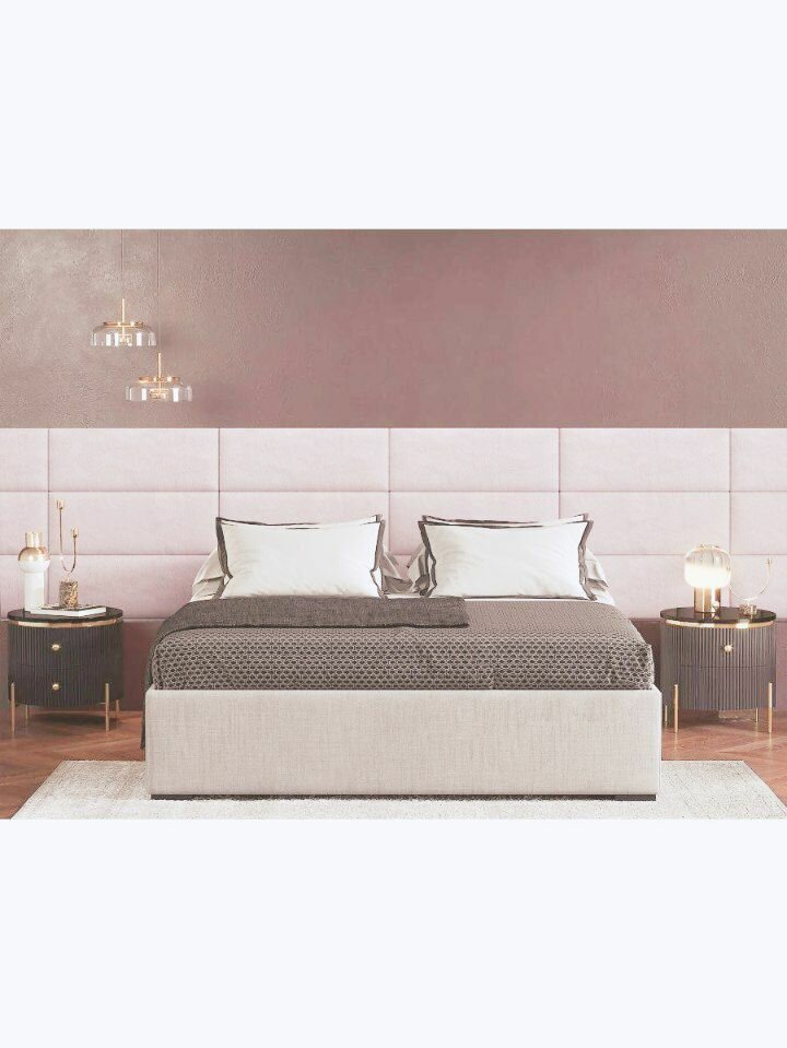 Мягкие панели Bunny Mebel; стеновая панель; Изголовье для кровати 30*80 см 4 шт; розовый