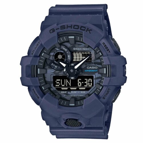 Наручные часы CASIO G-Shock GA-700CA-2A, черный, синий