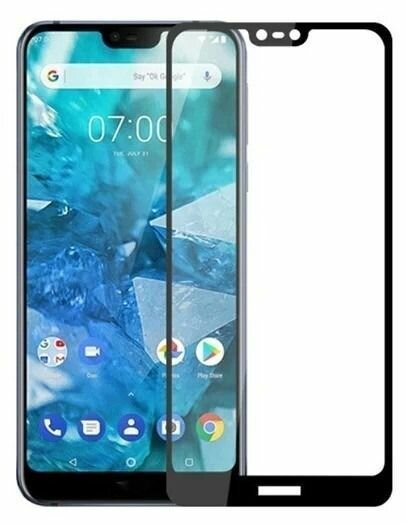 Защитное стекло 5d, для Nokia 7.1, TA-1095, черное