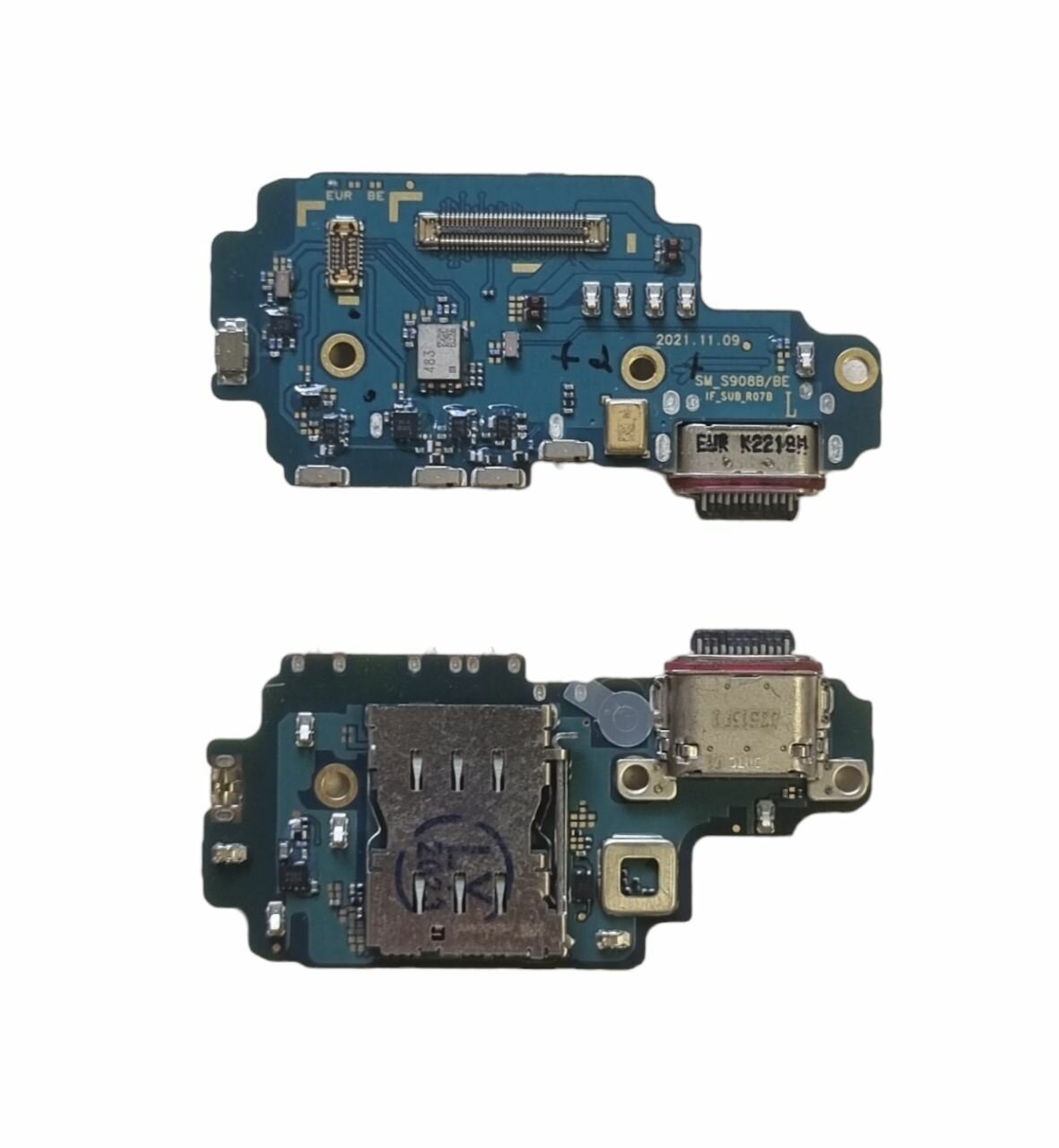 Нижняя плата Samsung Galaxy S22 Ultra/SM S908E с разъемом зарядки и микрофоном (Premium)