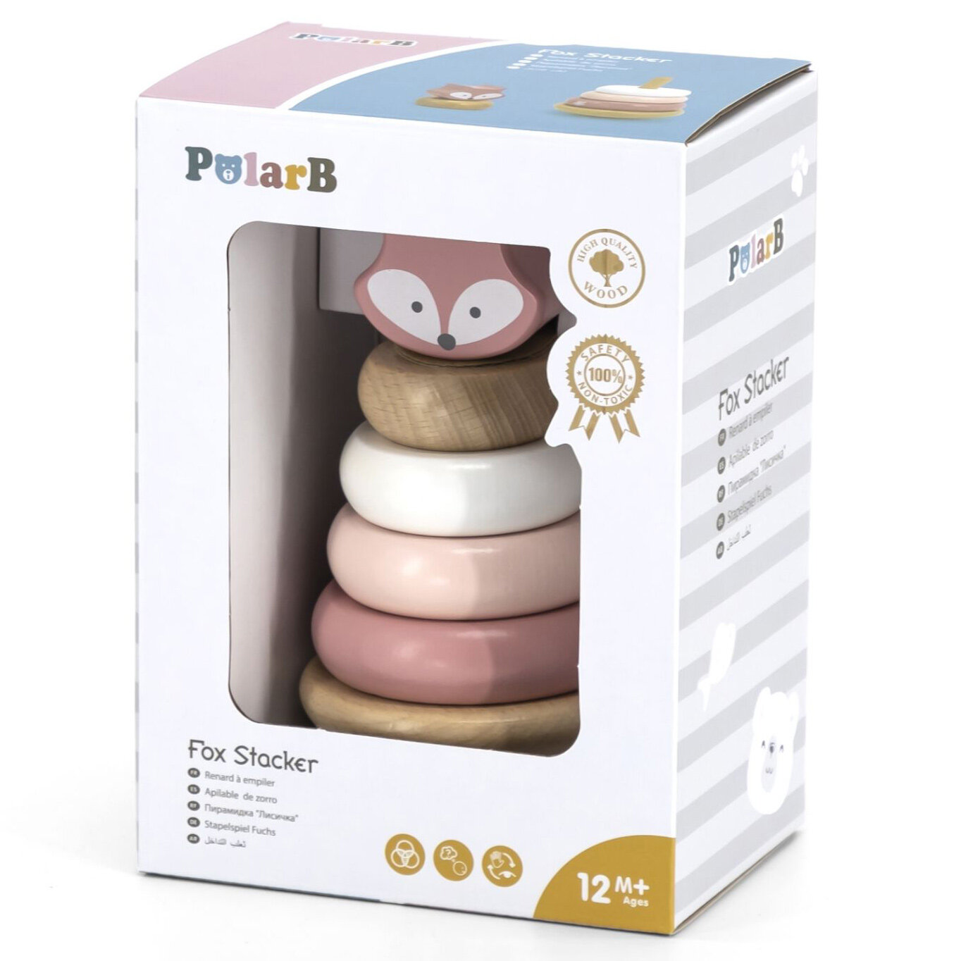 Деревянная пирамидка Лисичка неваляшка 44206 — фото 1