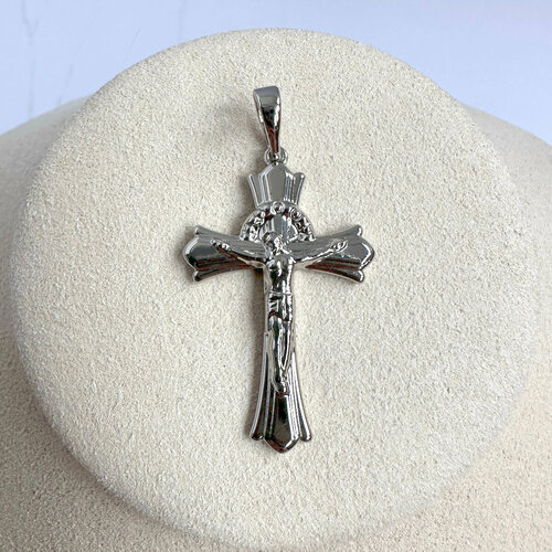 Крестик XUPING JEWELRY Крест-распятие, средний нательный крест с иконой с серебрением святая лидия освящен