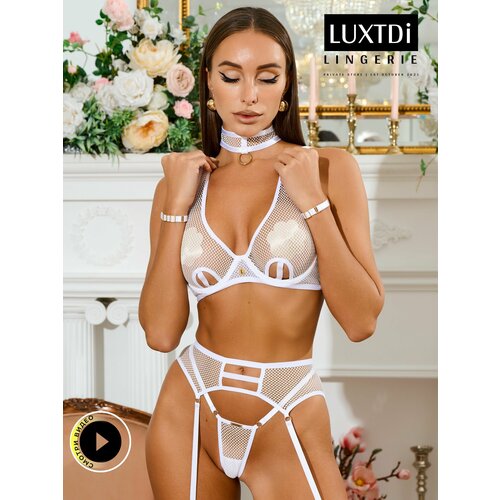 Пояс для чулок  Luxtdilingerie Geisha White, размер M, белый