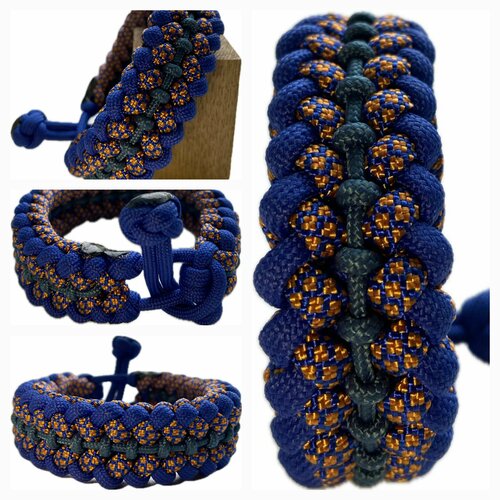 Славянский оберег, плетеный браслет Спокойствие, 1 шт., размер 7.5 см, размер one size, диаметр 7 см, синий, фиолетовый