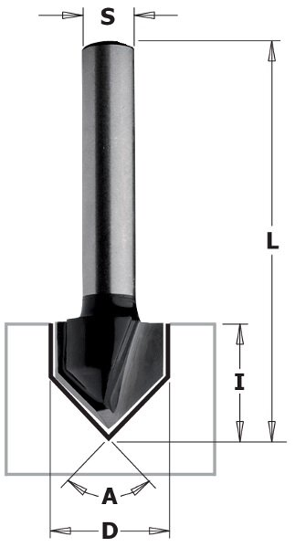 Фреза концевая CMT-contractor гравировальная (60°) Z2 HW S=8 D=11 CMT K958-110