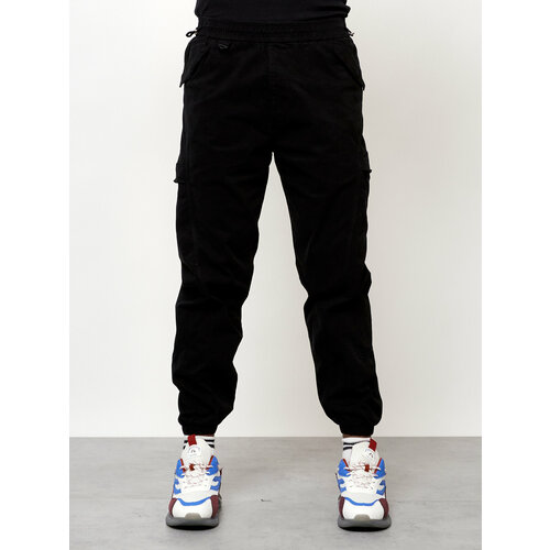 Джинсы карго , размер W30/L30, черный джинсы карго размер w30 l30 серый