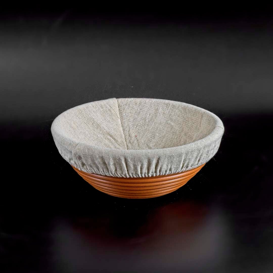 фото Круглая корзинка для расстойки из пластика S