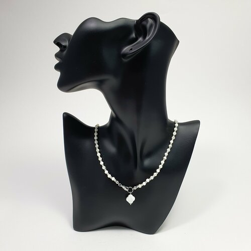 Колье Жемчужина Юга, гематит, перламутр, длина 45 см, белый