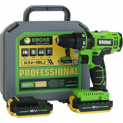 Аккумуляторная дрель-шуруповерт KRONA KN-18LI 2 акм на 18В ЗУ и кейс 5650₽