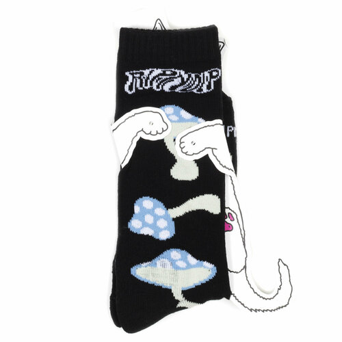 Носки RIPNDIP Носки с котом Лордом Нермалом Ripndip Socks, размер Универсальный, черный, голубой ripndip ultralight beam puffer