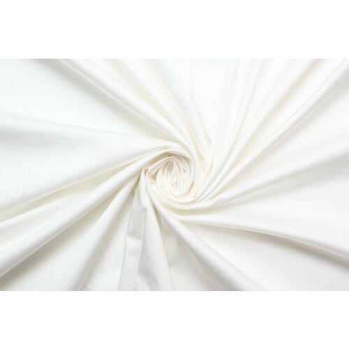 Ткань Хлопок-сатин стрейч перламутрово-белый, 290 г/пм, ш143см, 0,5 м