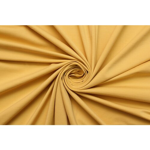 Ткань Трикотаж стрейч жёлто-горчичный светлый, ш146см, 0,5 м
