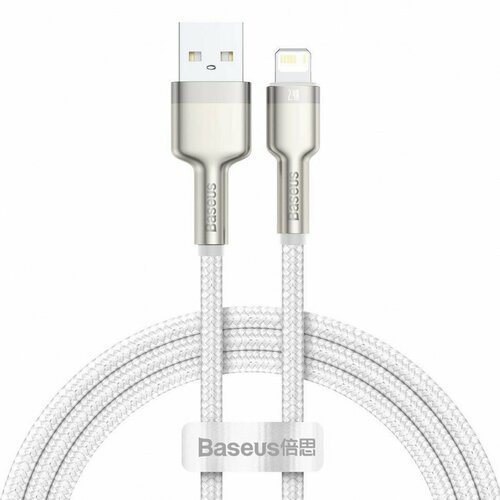 Usb Кабель-зарядка Lightning Baseus Cafule Metal 2.4A 2м (CALJK-B02) белый