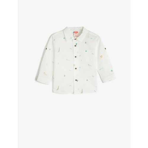 Рубашка KOTON, размер 24-36 месяцев, белый рубашка koton размер 24 36 месяцев бежевый