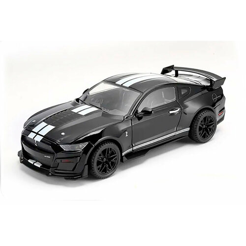 Ford mustang shelby GT500 2023 black / форд мустанг шелби ГТ500 черный (длина 27 см) светятся фары + звук (без упаковки - только модель)
