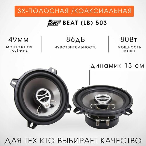 Акустика 13 см AMP Beat 503 Трехполосная 2 шт 224400₽