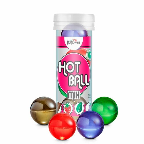 Ароматизированный лубрикант Hot Ball Mix на масляной основе (4 шарика по 3 гр.), цвет не указан