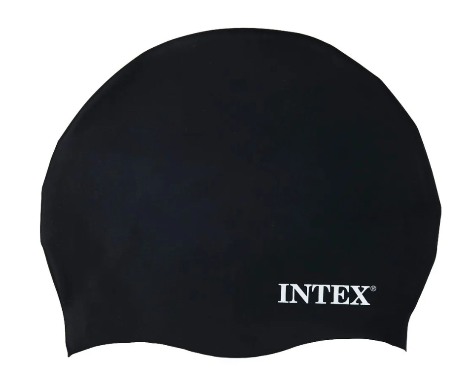 Шапка для плавания из силикона (черная) от 8 лет, Intex 55991