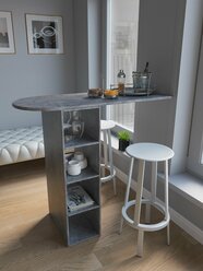 Барная стойка стол для кухни серый длина 110 см / Барный стол / Барный стол для кухни / барная стойка для кухни / стол барный