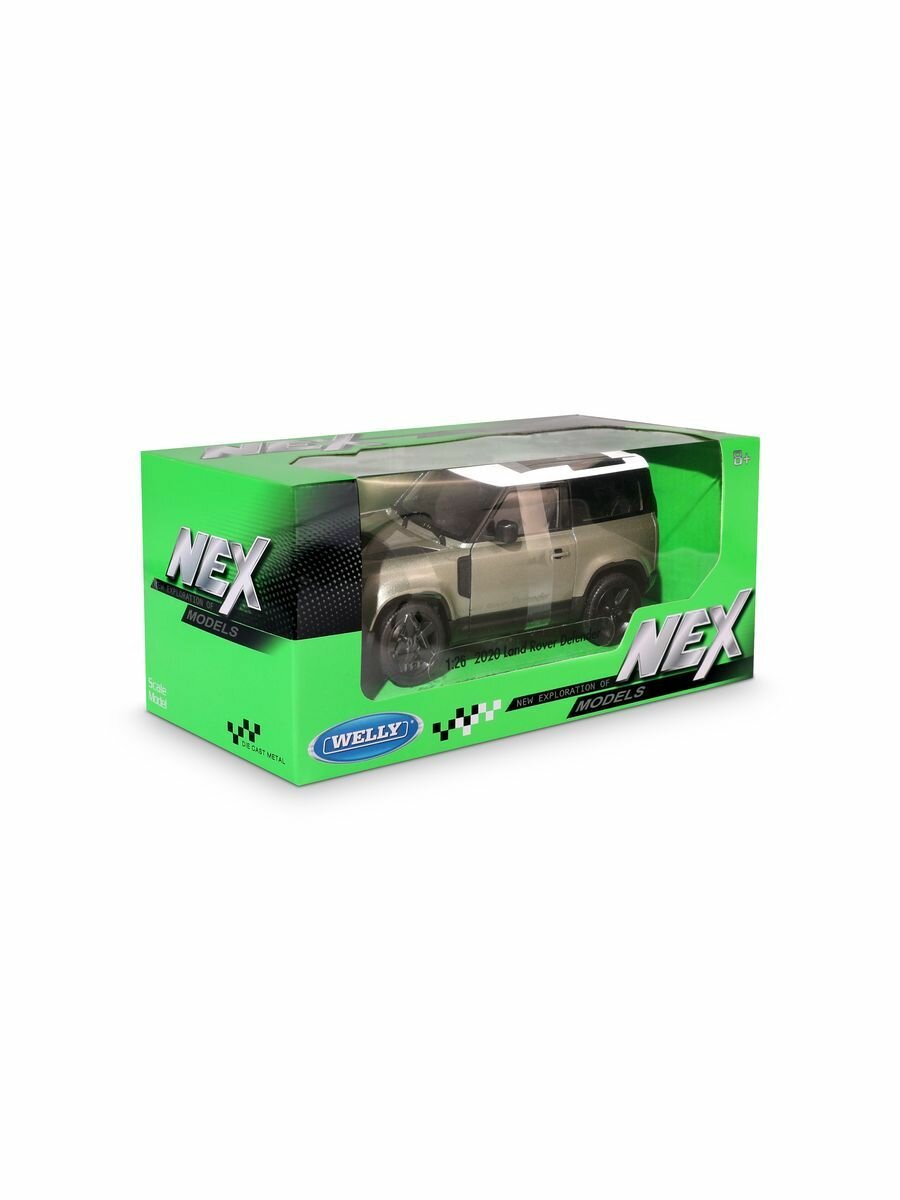 Машинка WELLY 1:24 Land Rover Defender 2020, зеленый