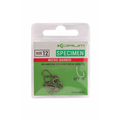 Крючки Korum Xpert Specimen Micro Barbed Hooks №12 крючки korum xpert specimen micro barbed hooks 8