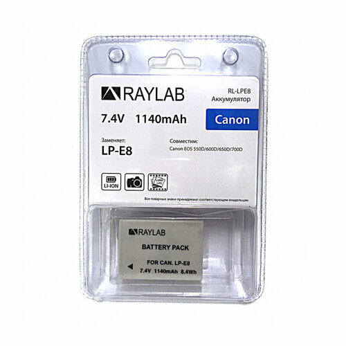 фото Аккумулятор raylab rl-lpe8 1140мач (для eos 600d, 650d, 700d)