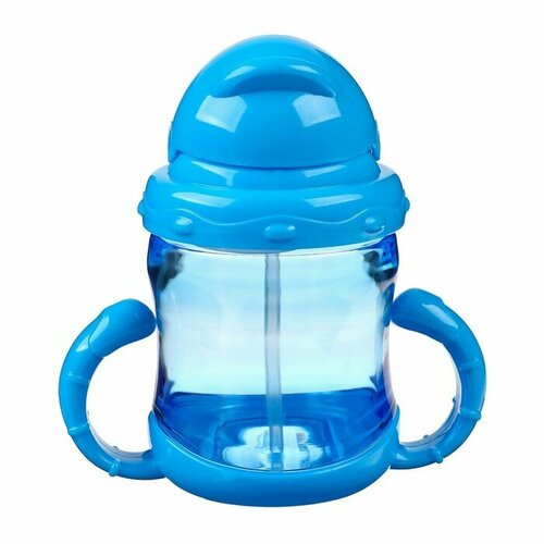 Поильник с силиконовой трубочкой 200 мл с ручками цвет микс 678₽