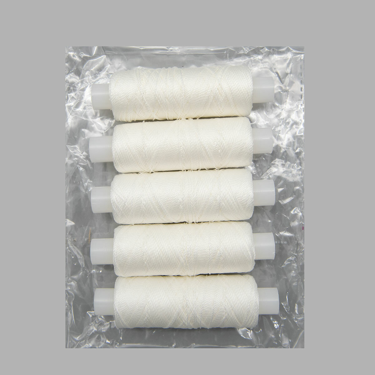 Нитки швейные капроновые НИТ-КА, №9К, 100% полиамид, 200 м, белые, 5 шт — фото 1