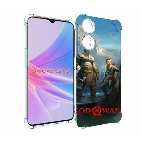 Чехол MyPads God Of War Кратос Атрей для OPPO A58 задняя-панель-накладка-бампер чехол mypads god of war кратос атрей для tecno camon 17 задняя панель накладка бампер