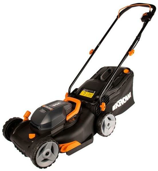 Газонокосилка WORX WG743E 2X20В 40см c акб и ЗУ