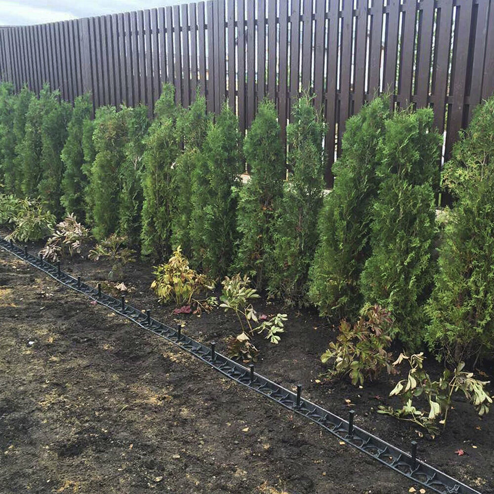 фото Бордюр пластиковый 1000х45х80 мм черный Gidrolica Line