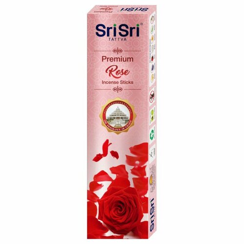 Premium ROSE Incense Sticks, Sri Sri Tattva (Премиум роза благовония, Шри Шри Таттва), 100 г. натуральная зубная паста суданта шри шри аюрведа sudanta sri sri ayurveda 100 гр