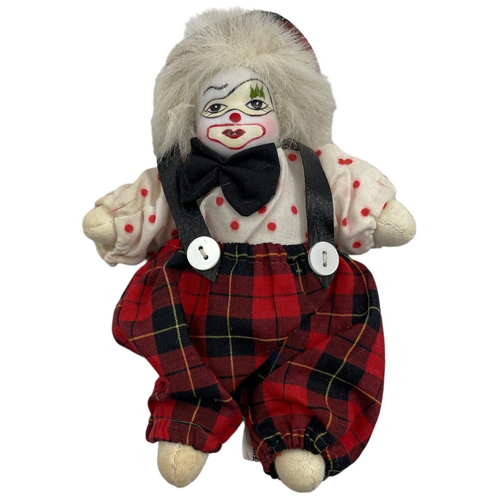 Кукла интерьерная "Клоун" (клетка), фарфор, 14 см, 1970-1980 гг, Германия