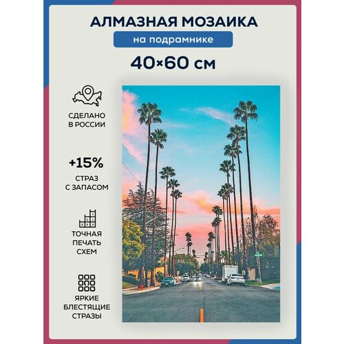 фото Алмазная мозаика 40x60 красивый вид на подрамнике diamond canvas