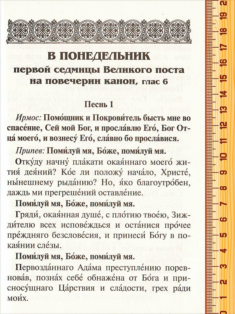 Великий покаянный канон преподобного Андрея Критского. Мариино стояние. Житие преподобной Марии Египетской. Крупный шрифт