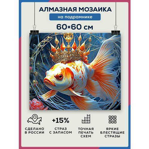 Алмазная мозаика 60x60 Королева-рыбка на подрамнике алмазная мозаика 60x60 девушка рыбка на подрамнике