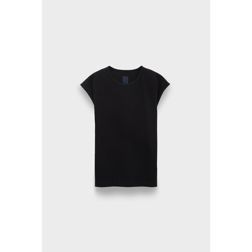 фото Футболка juun.j [essential] cap sleeve graphic t-shirt, размер 42, черный
