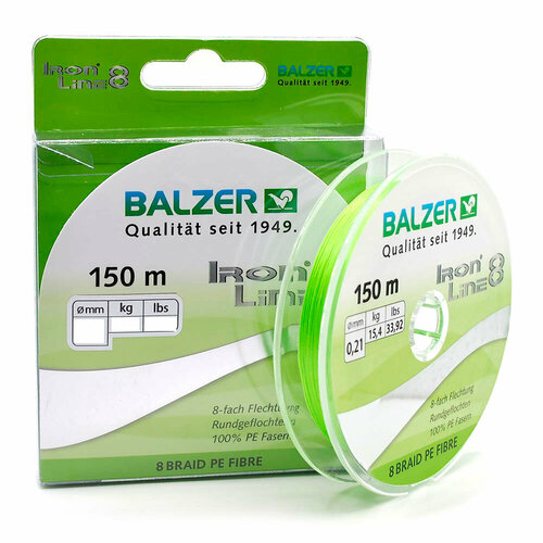 Плетёнка Balzer Iron Line PE 8x 150м 0.08мм 7.2кг Chartreuse