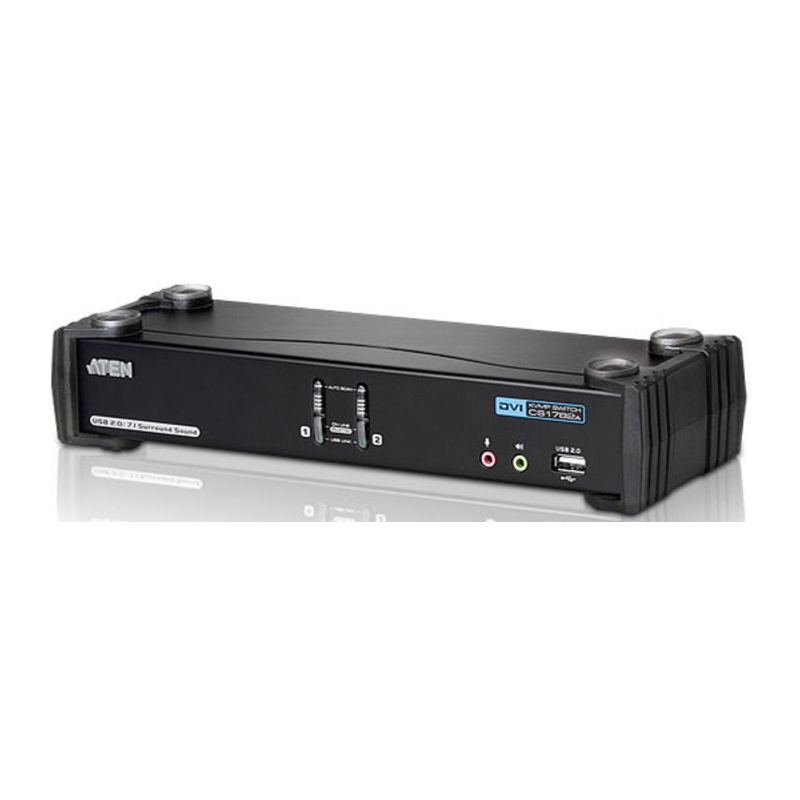 Переключатель, электрон, KVM+Audio+USB 2.0, 1 user USB+DVI => 2 cpu USB+DVI, со шнурами USB 4х1.8м, 2560x1600 60Hz DV