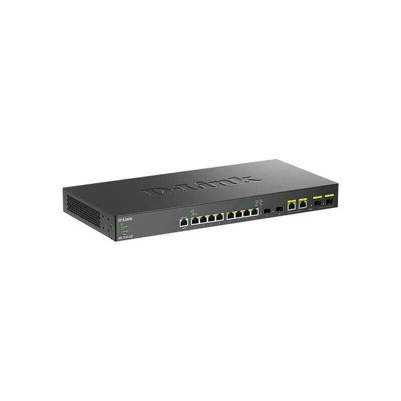 D-Link DXS-1210-12TC/B1A PROJ Настраиваемый L2+ коммутатор с 8 портами 10GBase-T, 2 портами 10GBase-X SFP+ и 2 комб