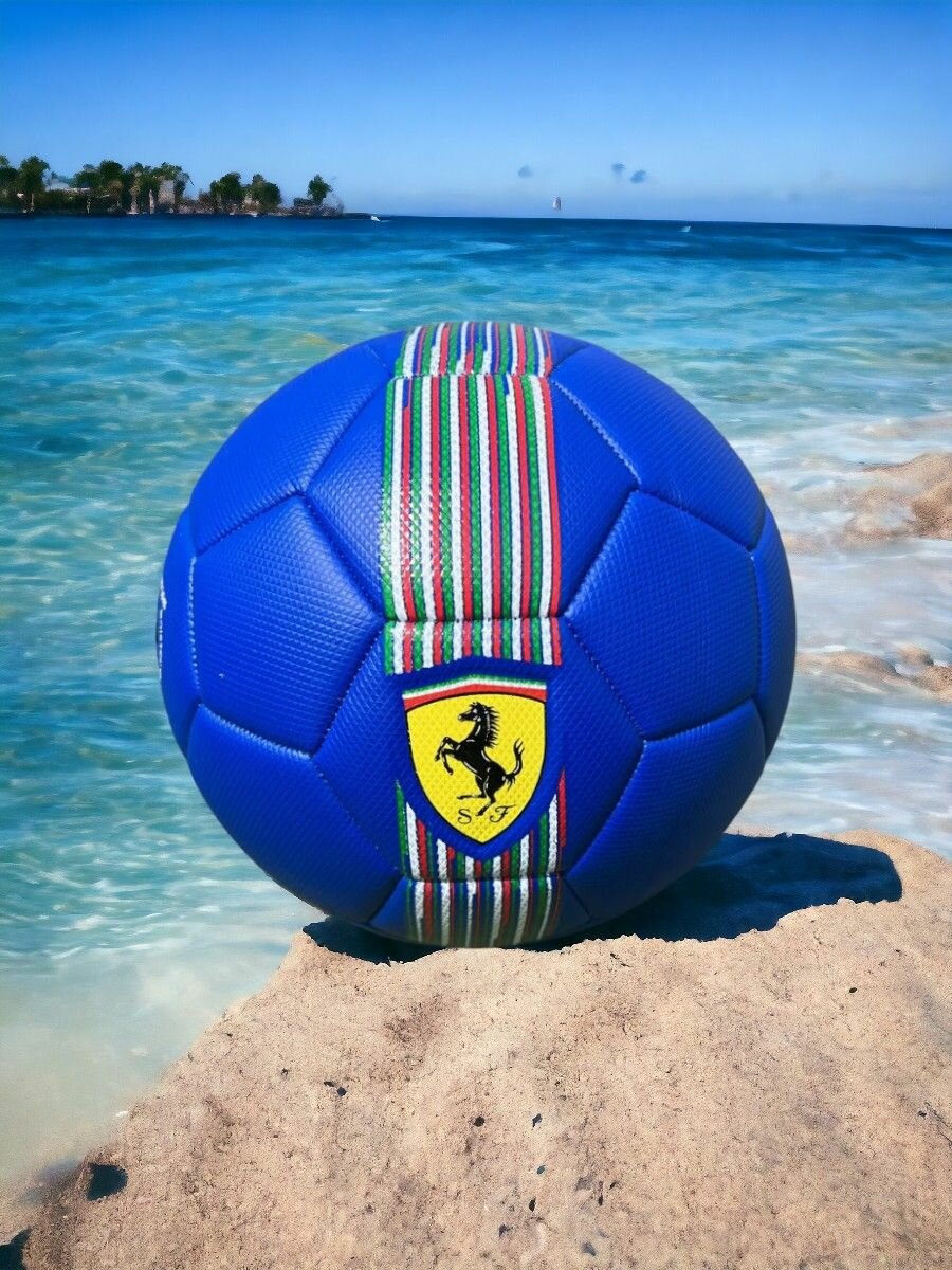 Мяч футбольный с логотипом "Ferrari", Ф-03 синий