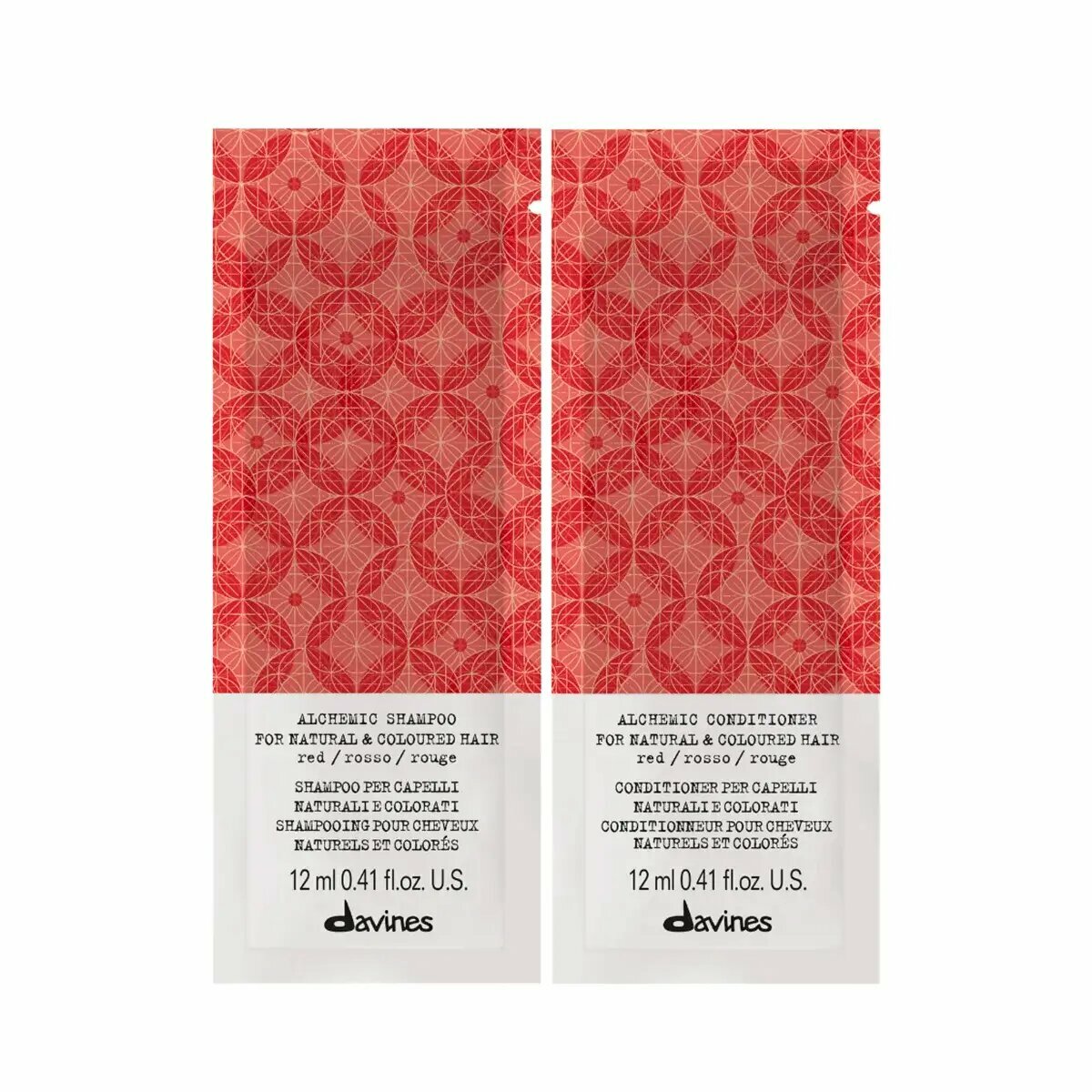фото Davines Alchemic Shampoo & Conditioner (red) Шампунь и Кондиционер «Алхимик» для натуральных и окрашенных волос (красный), 12+12 мл