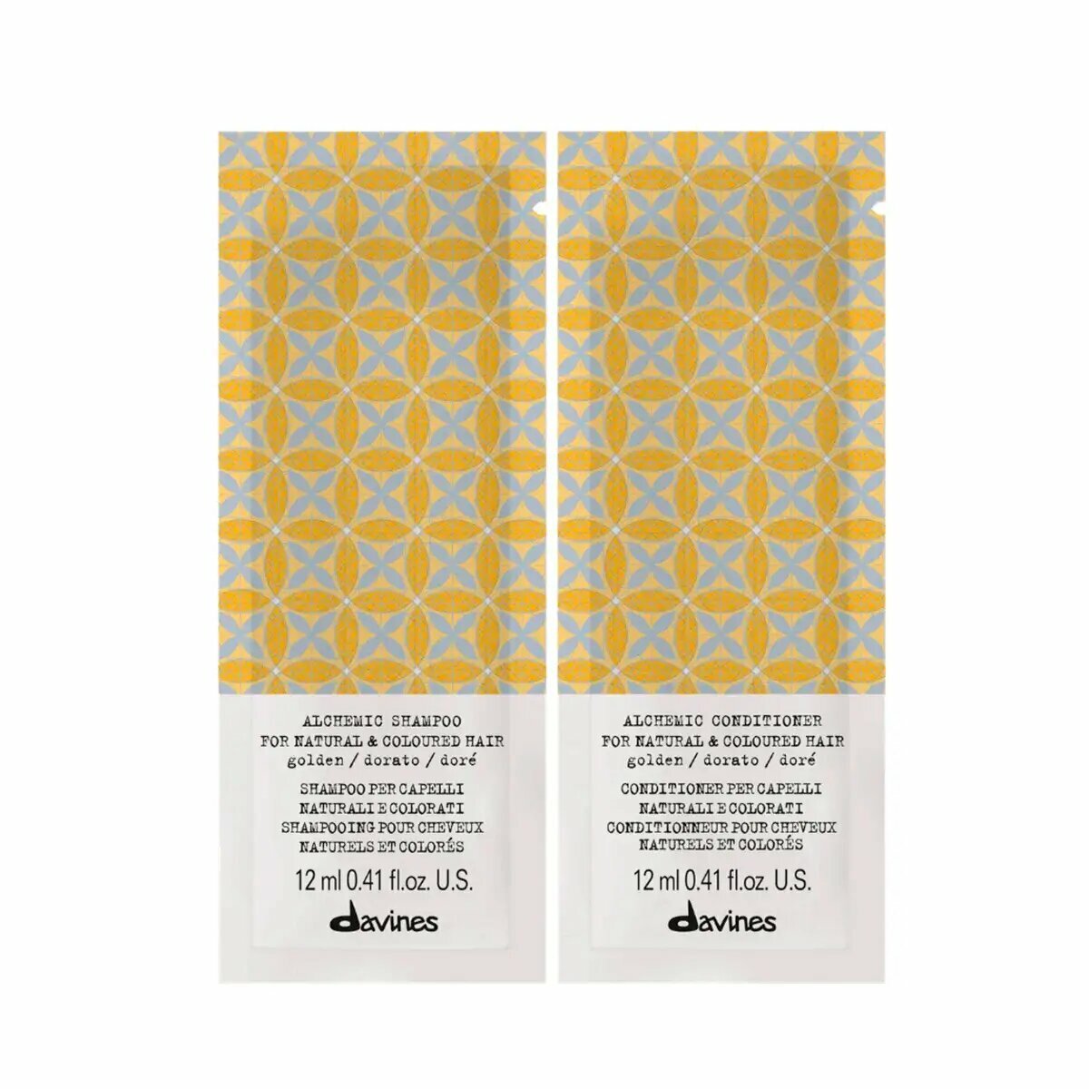 фото Davines Alchemic Shampoo & Conditioner (golden) Шампунь и Кондиционер «Алхимик» для натуральных и окрашенных волос (золотой), 12+12 мл