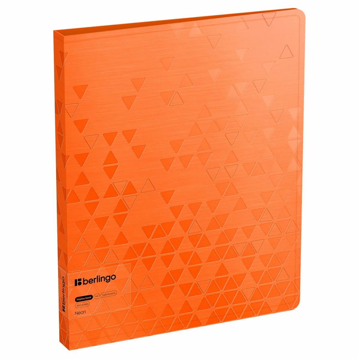 Папка с 60 вкладышами Berlingo "Neon", 24мм, 1000мкм, оранжевый неон, с внутр. карманом (2 шт)