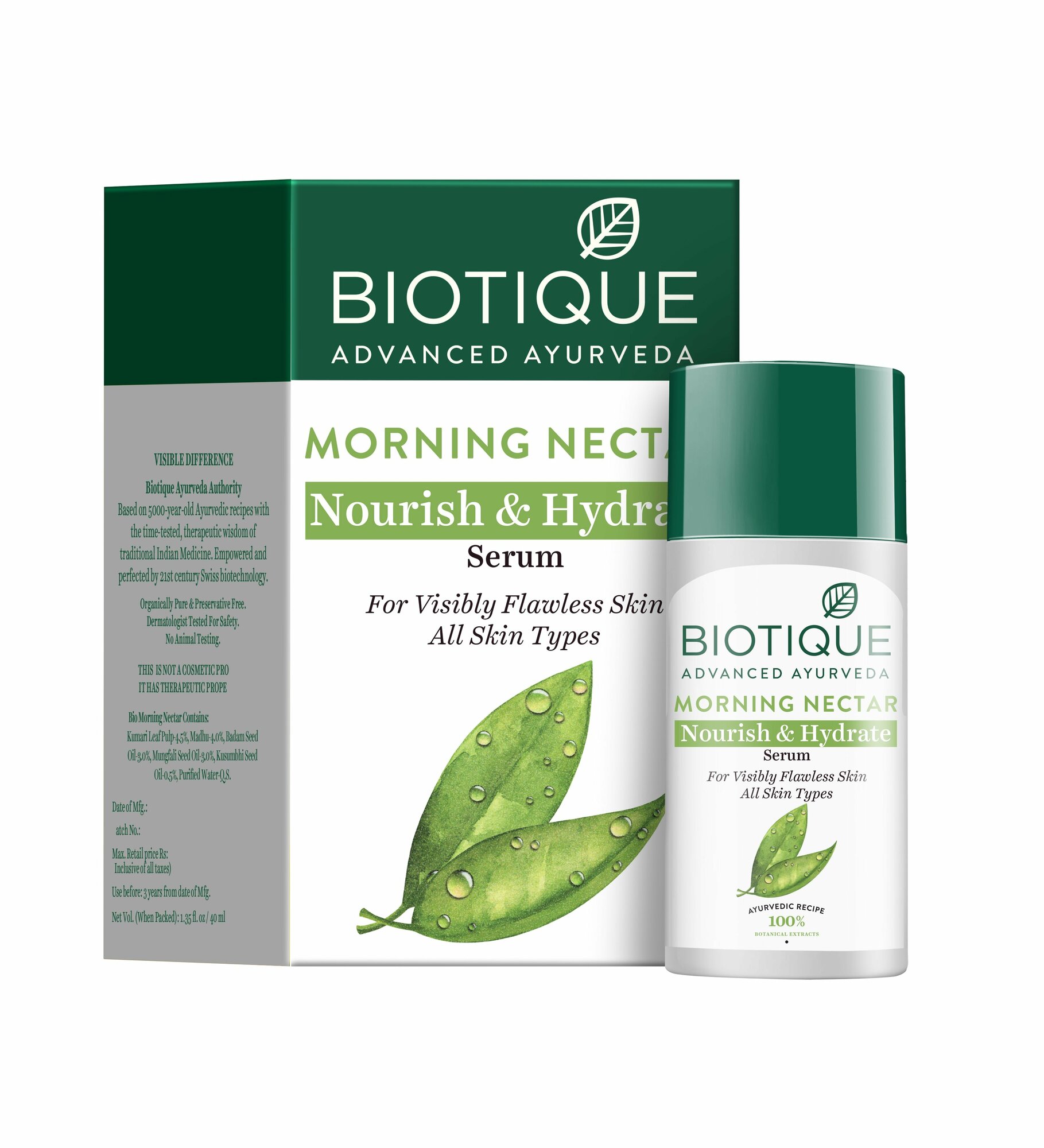 Biotique MORNING NECTAR Nourish & Hydrate Serum Питательная и увлажняющая сыворотка для лица 40мл