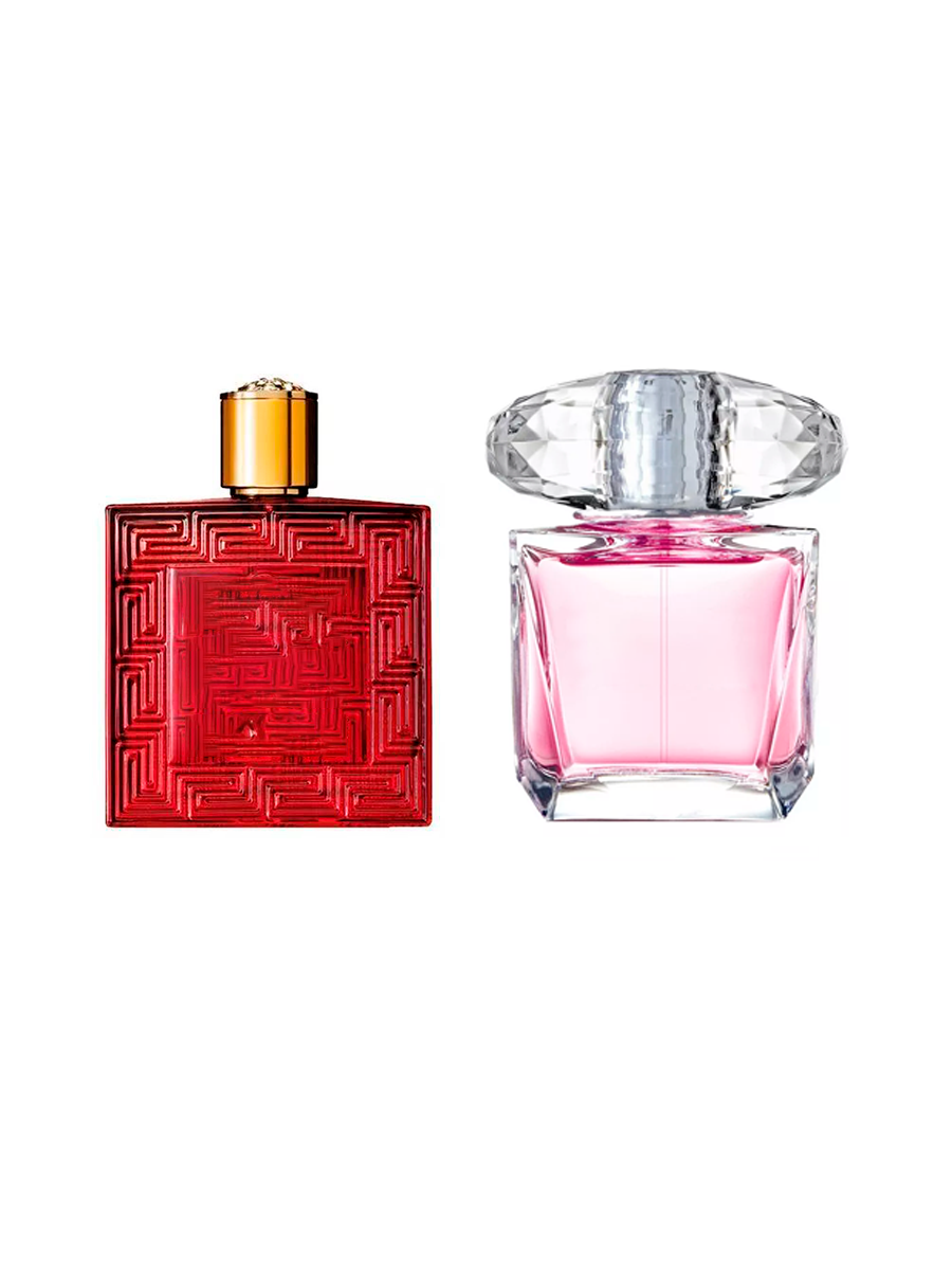 Подарочный набор для неё и для него по мотивам Versace Eros Flame, Versace Bright Crystal 2 по 2 мл