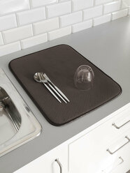 Коврик для сушки посуды DeNASTIA 38x51 см, цвет темно-коричневый T000240