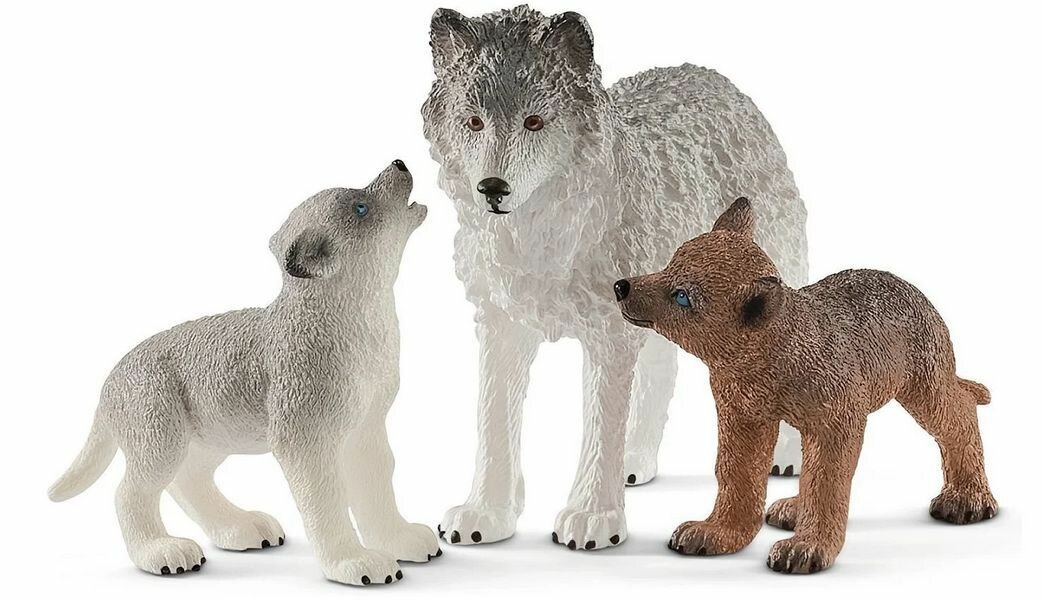 Фигурка коллекционная Волчица с волчатами 42472 Schleich