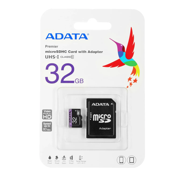 Карта памяти MicroSD 32Гб ADATA AUSDH32GUICL10-RA1