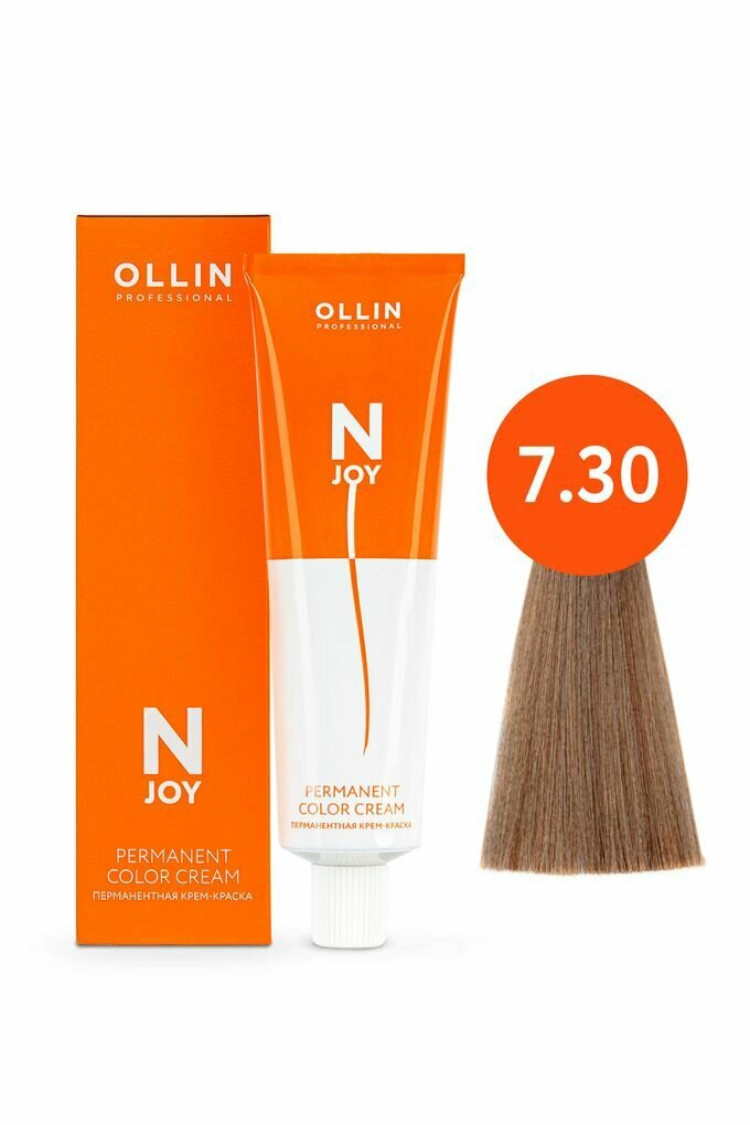 Ollin N-JOY крем-краска для волос 7/30 русый золотистый 100мл